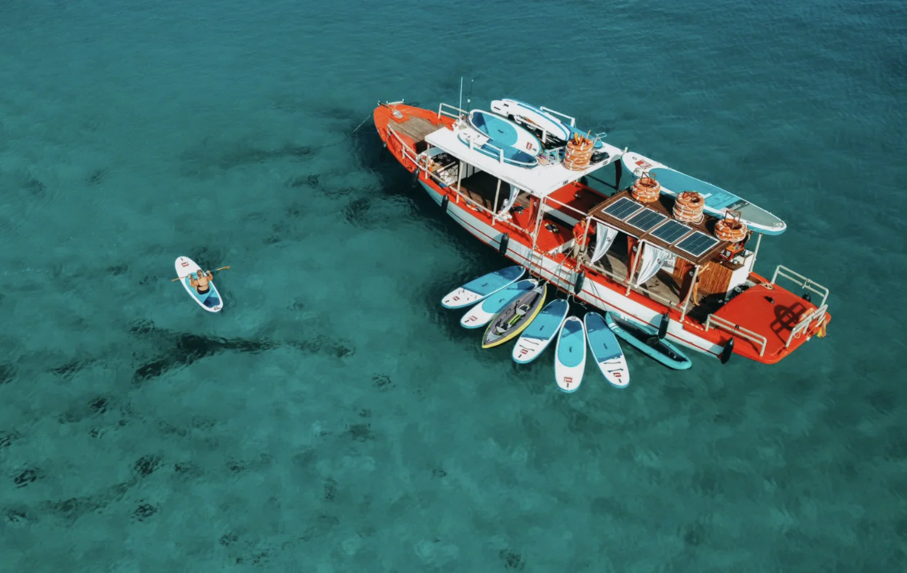 Bateau Salvador Ibiza vue aérienne